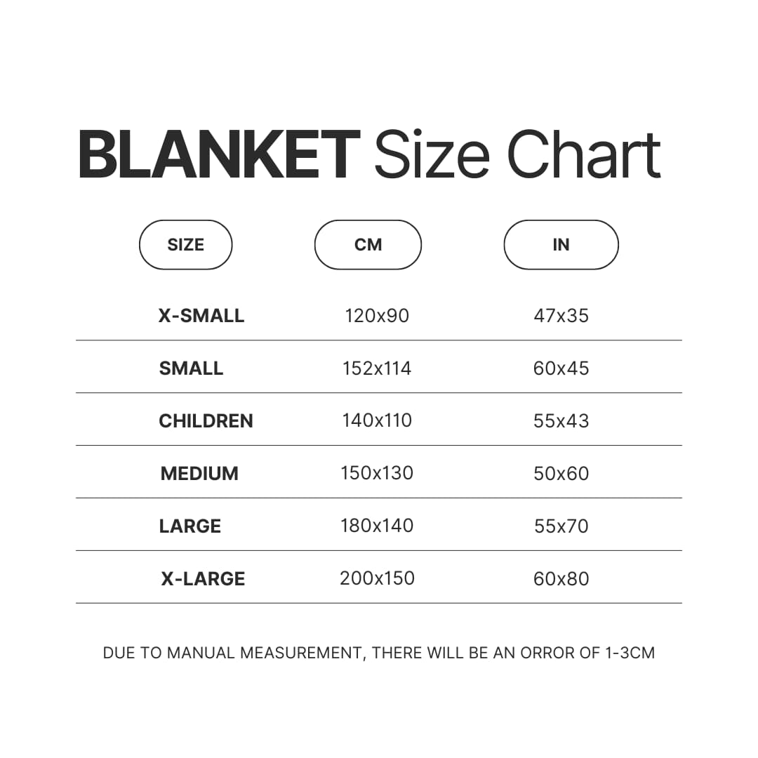 Blanket Size Chart - Limp Bizkit Store