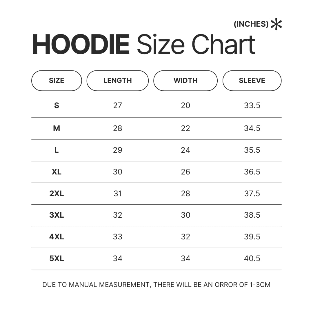 Hoodie Size Chart - Limp Bizkit Store