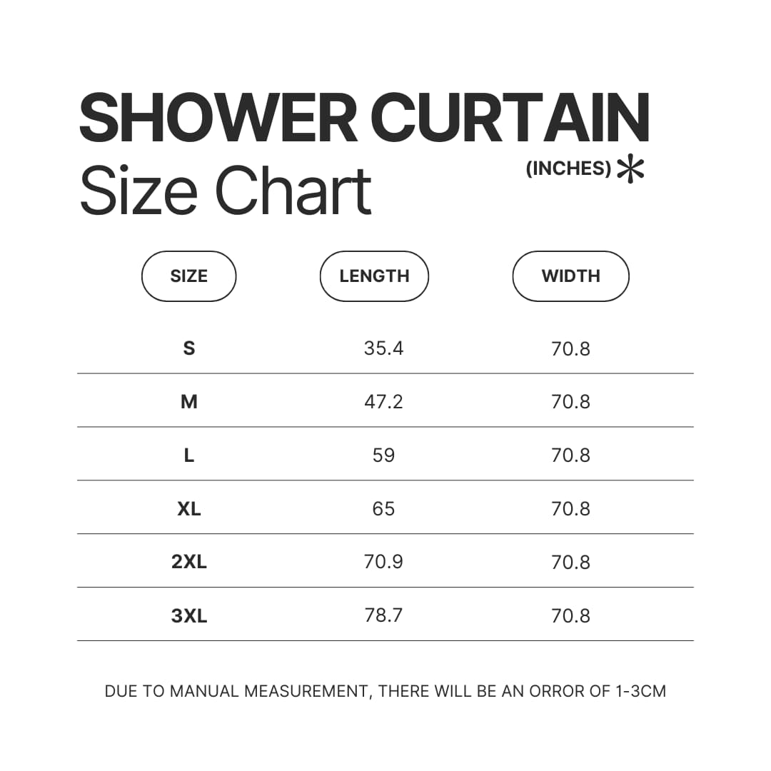 Shower Curtain Size Chart - Limp Bizkit Store
