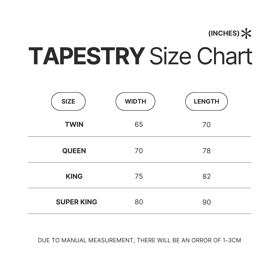 Tapestry Size Chart - Limp Bizkit Store